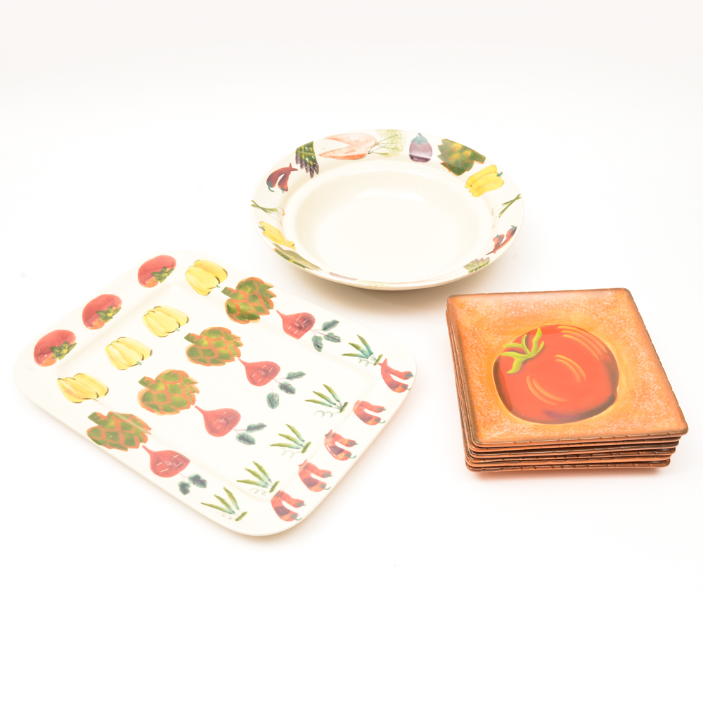 Vegetable Themed Kitchen Pottery Assortment