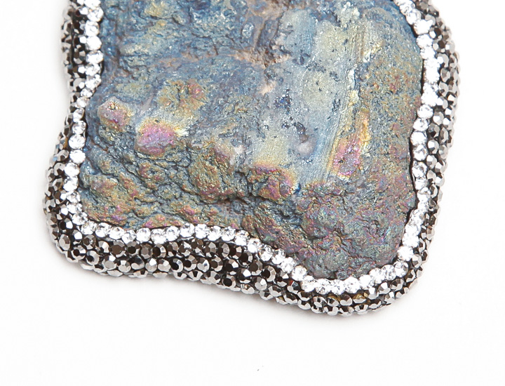 Beaded Crystal Pendant Necklaces with Copper Cross