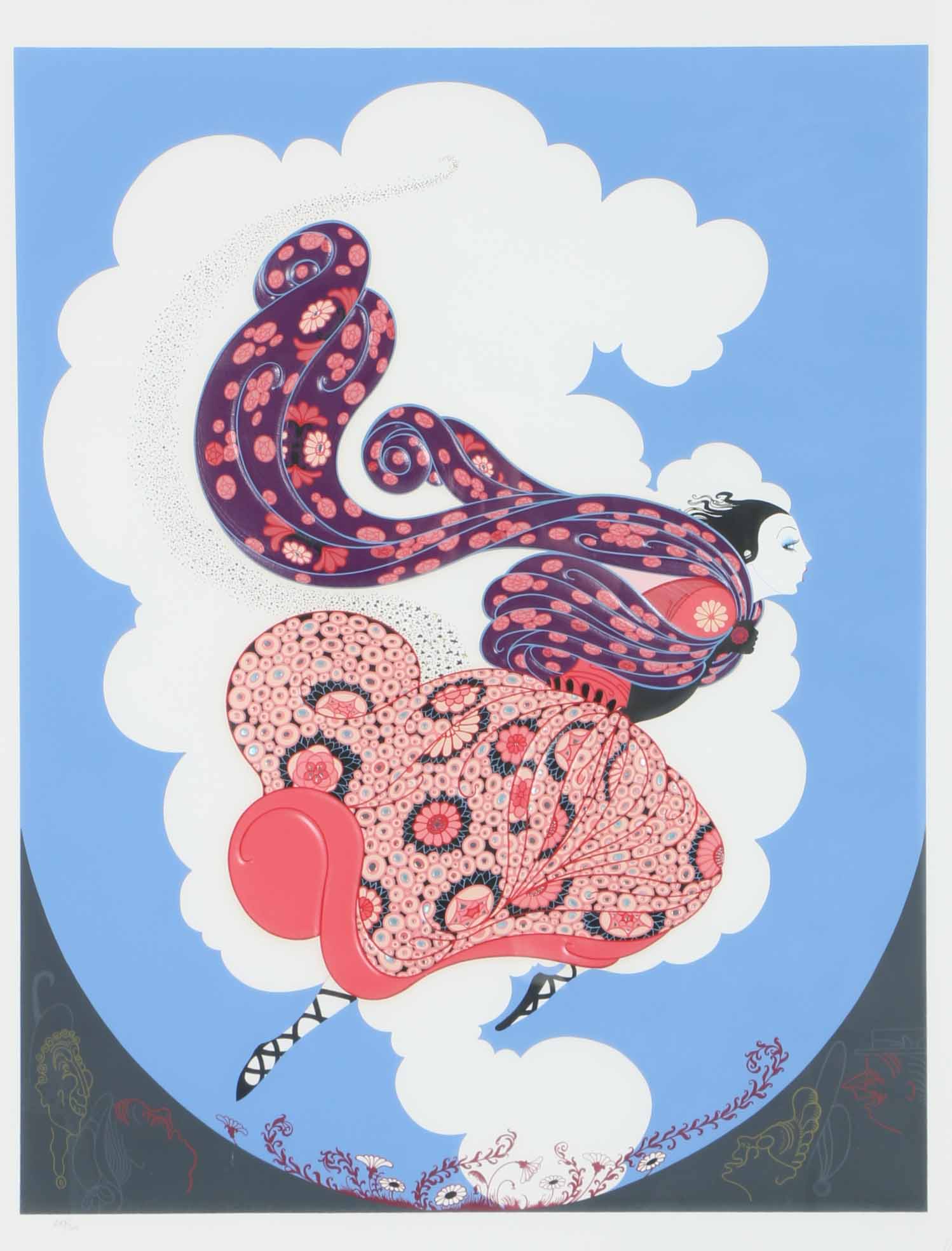 Erté Limited Edition Serigraph "The Pursuit Of Flore"