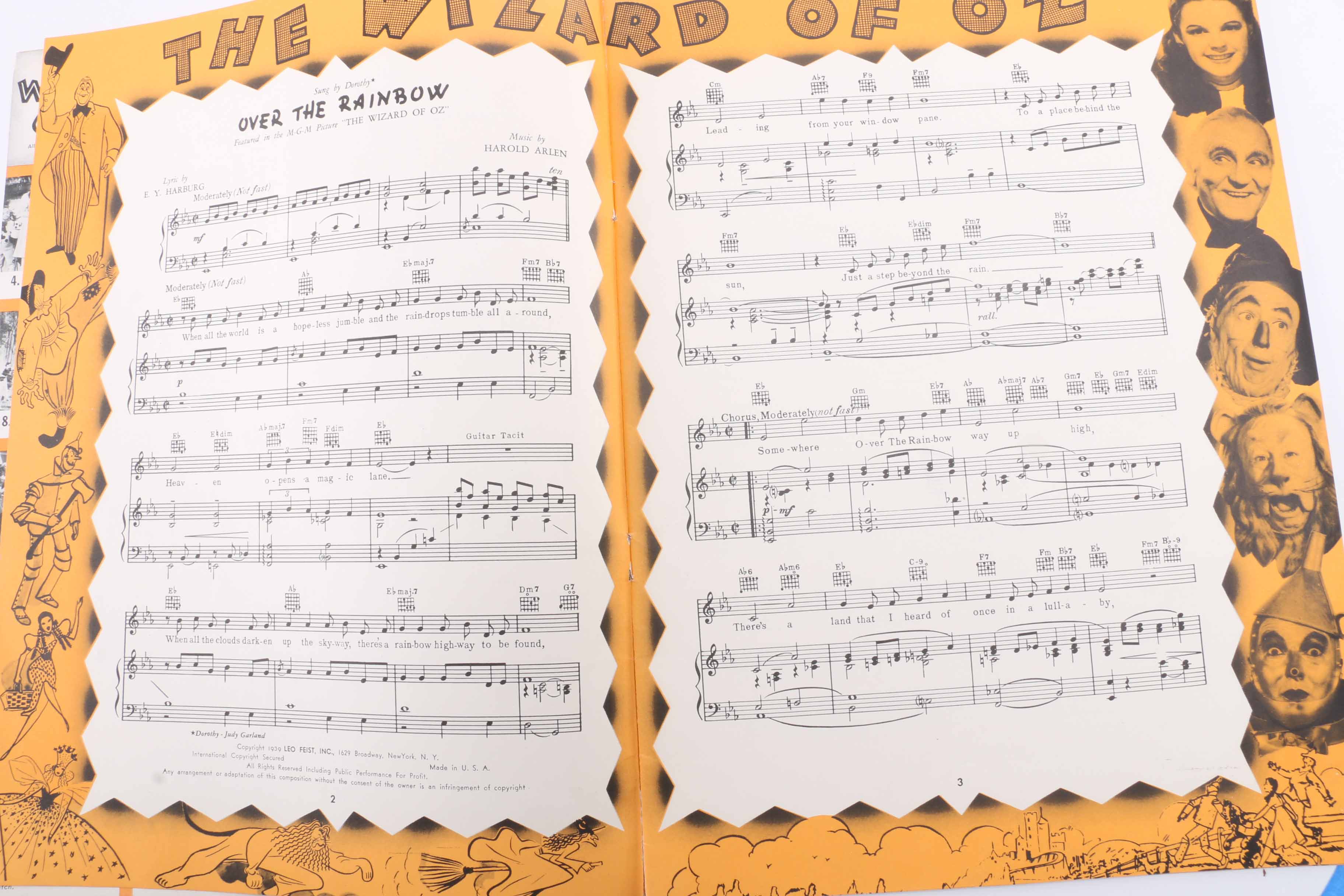 1939 Souvenir "Wizard Of Oz" Sheet Music