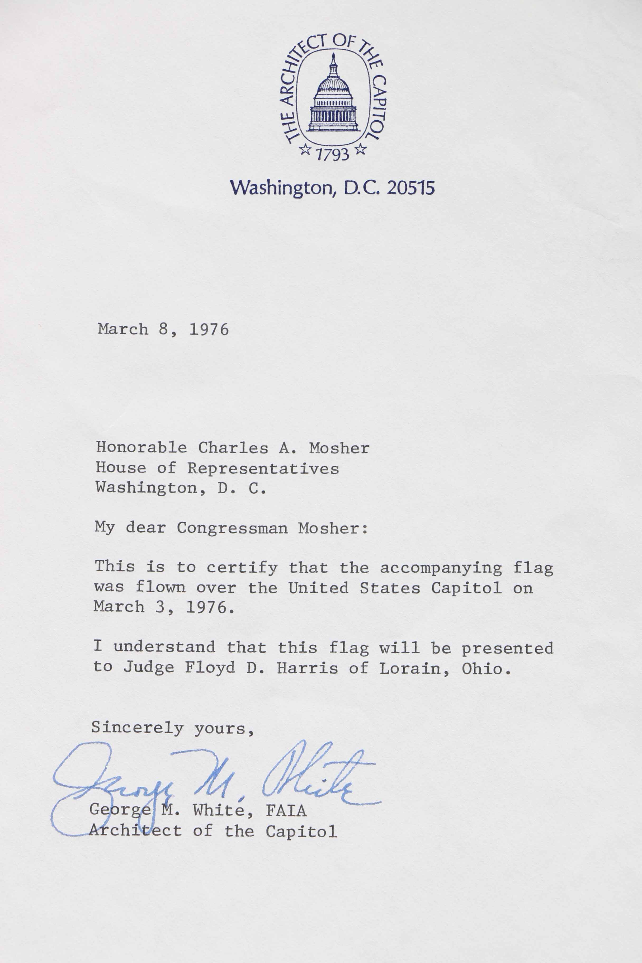 American Flag Flown Over the U.S. Capitol