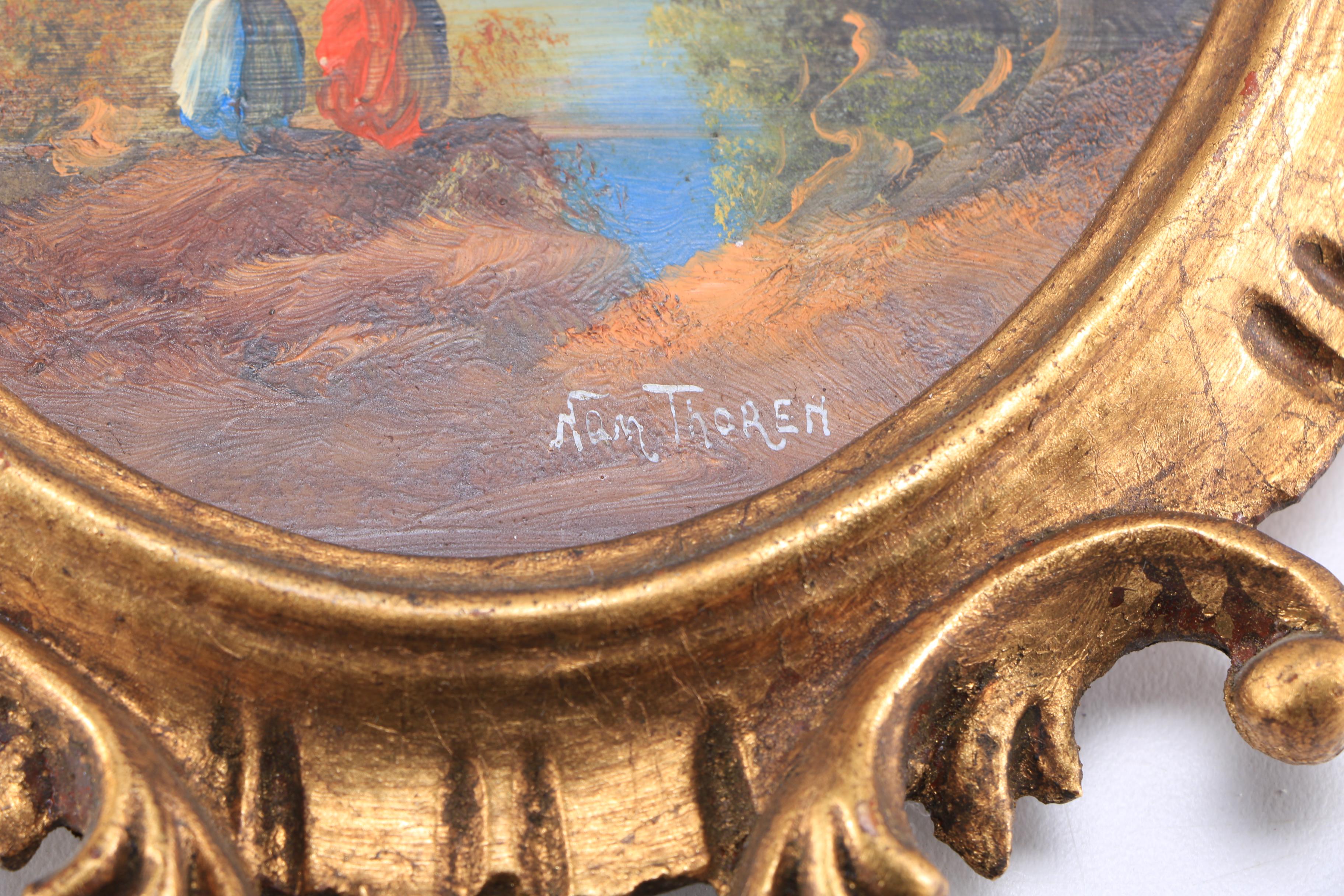 Oil Paintings on Copper With Ornate Italian Frames