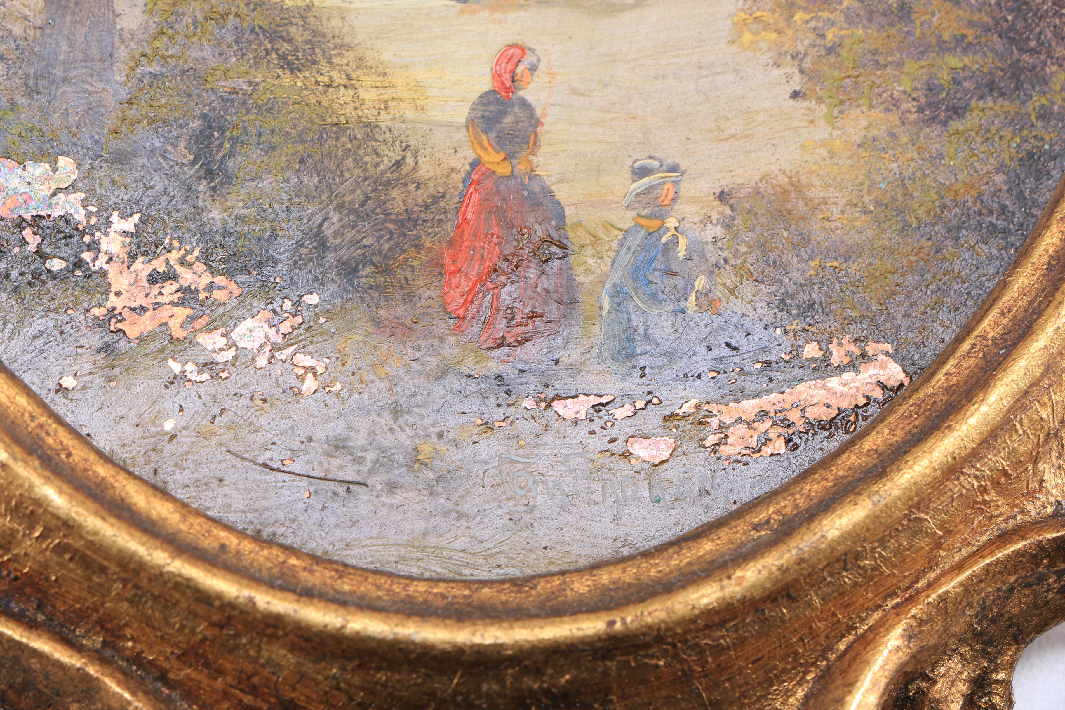 Oil Paintings on Copper With Ornate Italian Frames