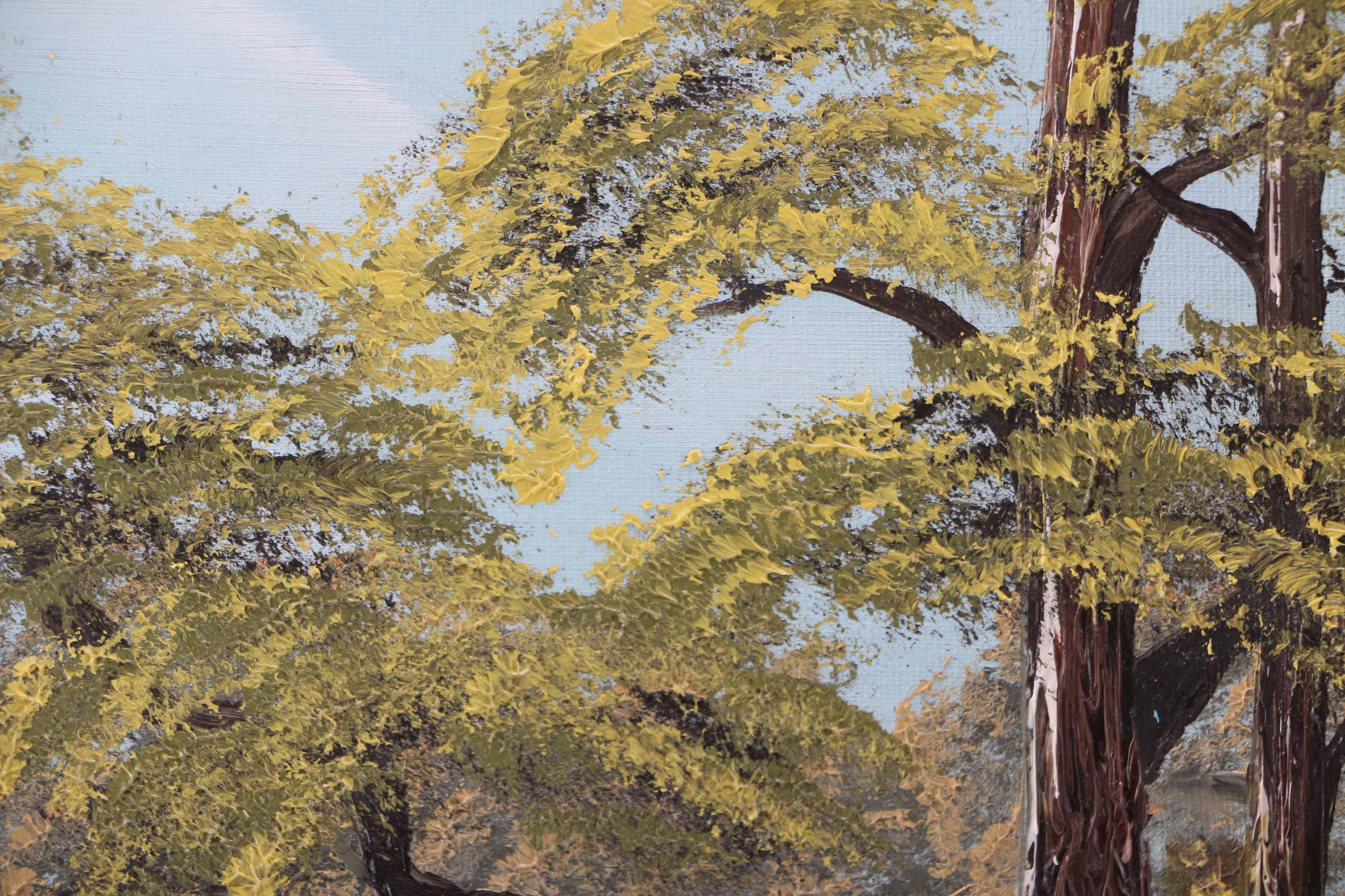 Dietz Oil Painting of Landscape on Canvas Board