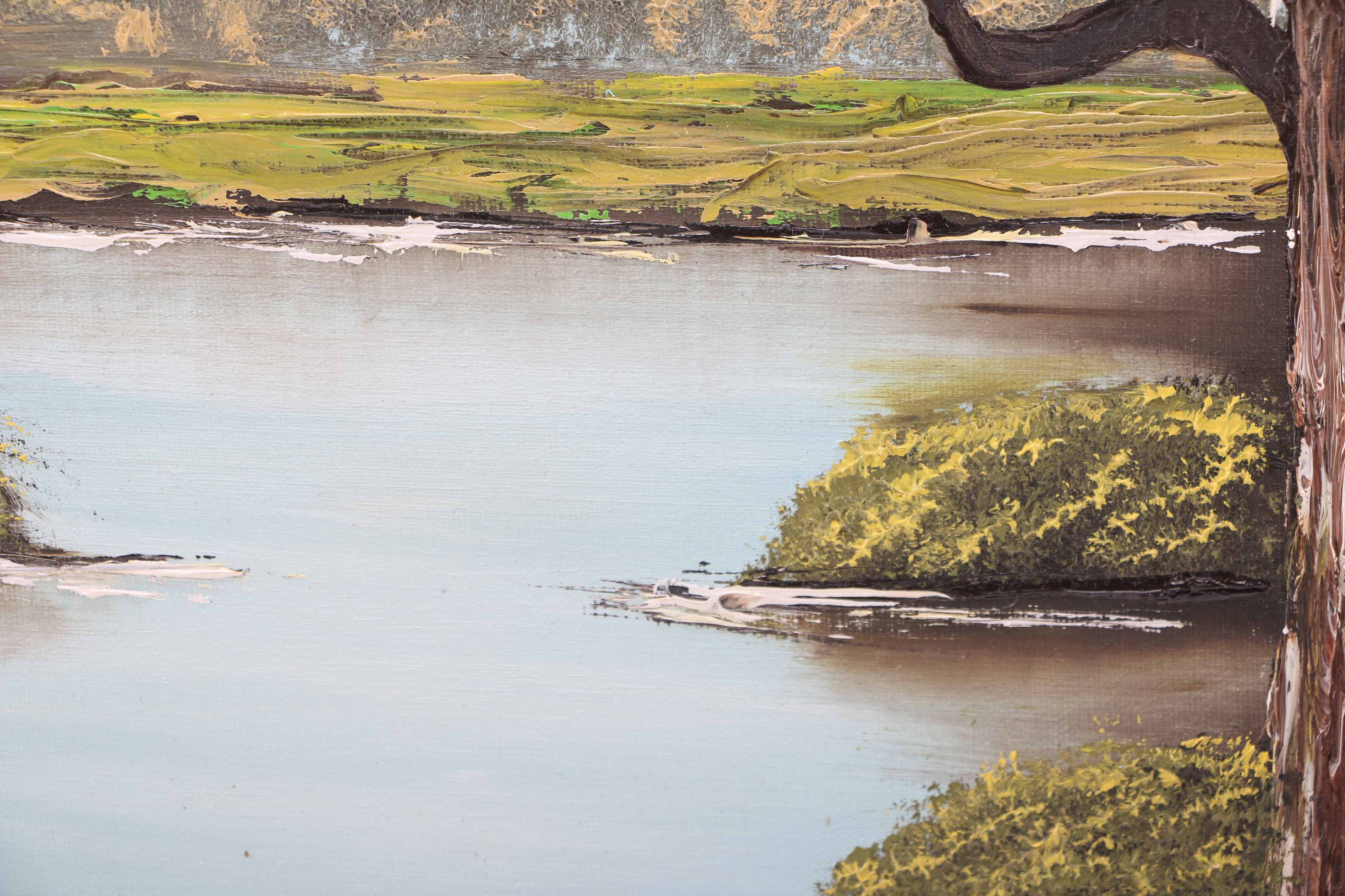 Dietz Oil Painting of Landscape on Canvas Board