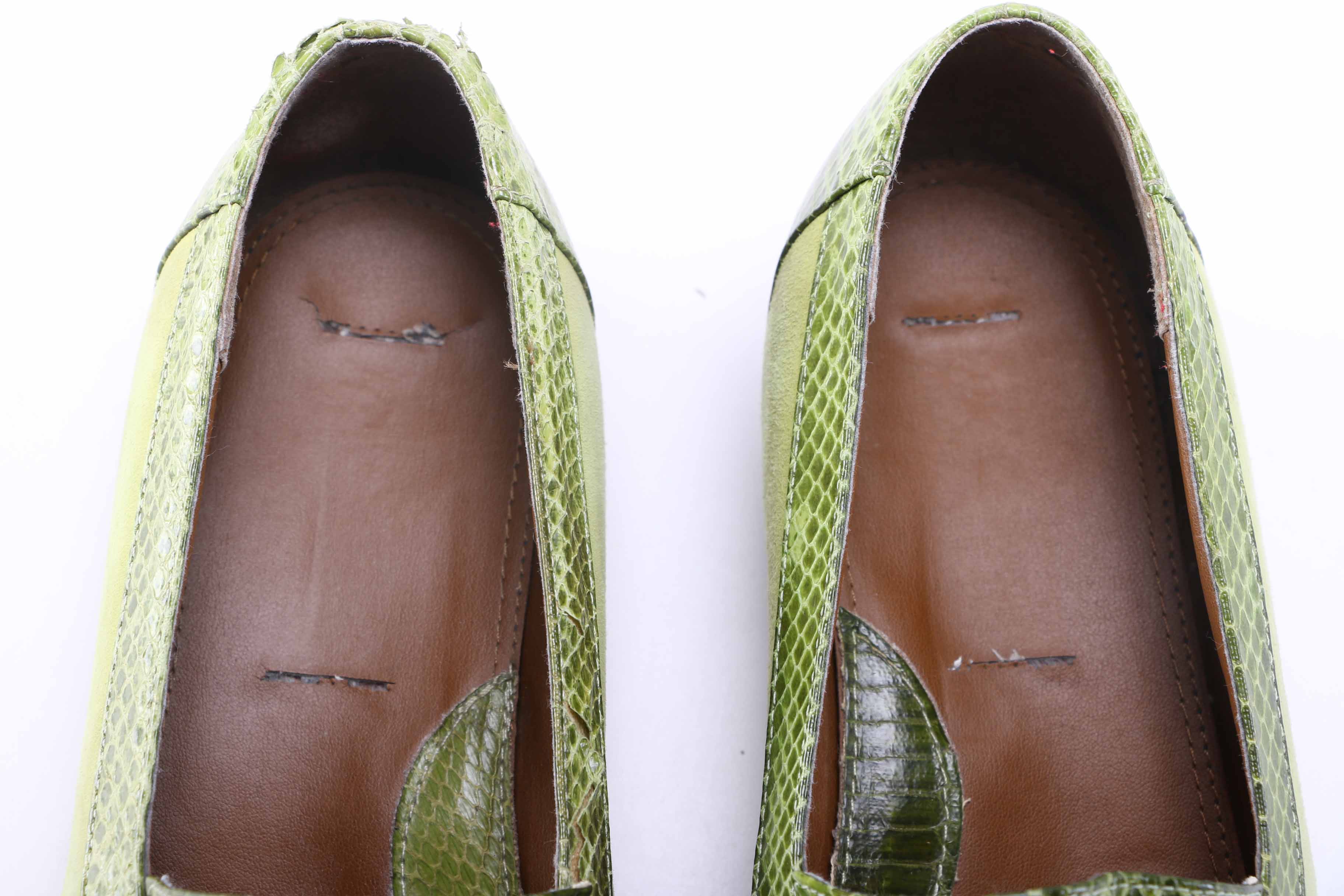 Men's Green Snakeskin Loafers