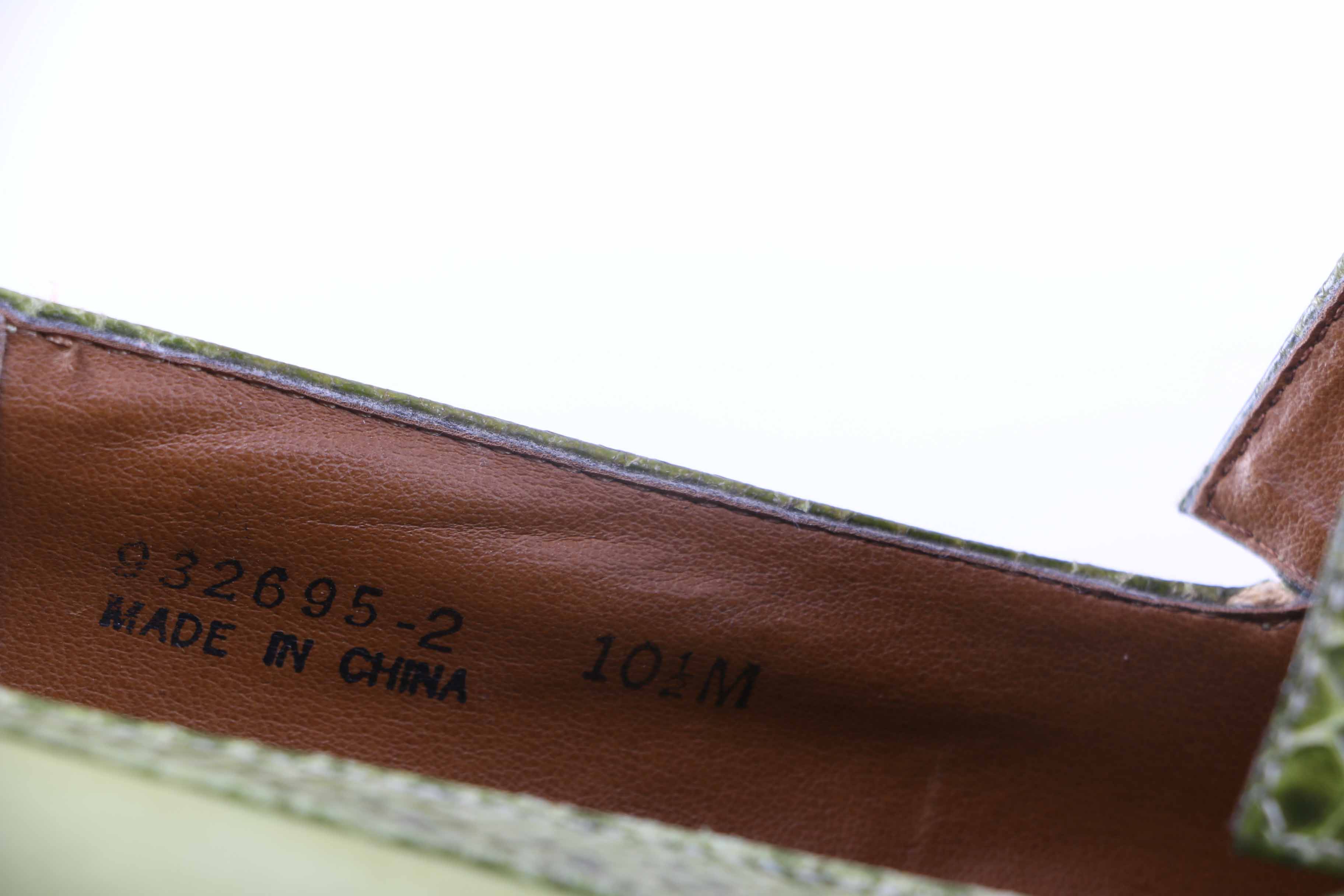 Men's Green Snakeskin Loafers