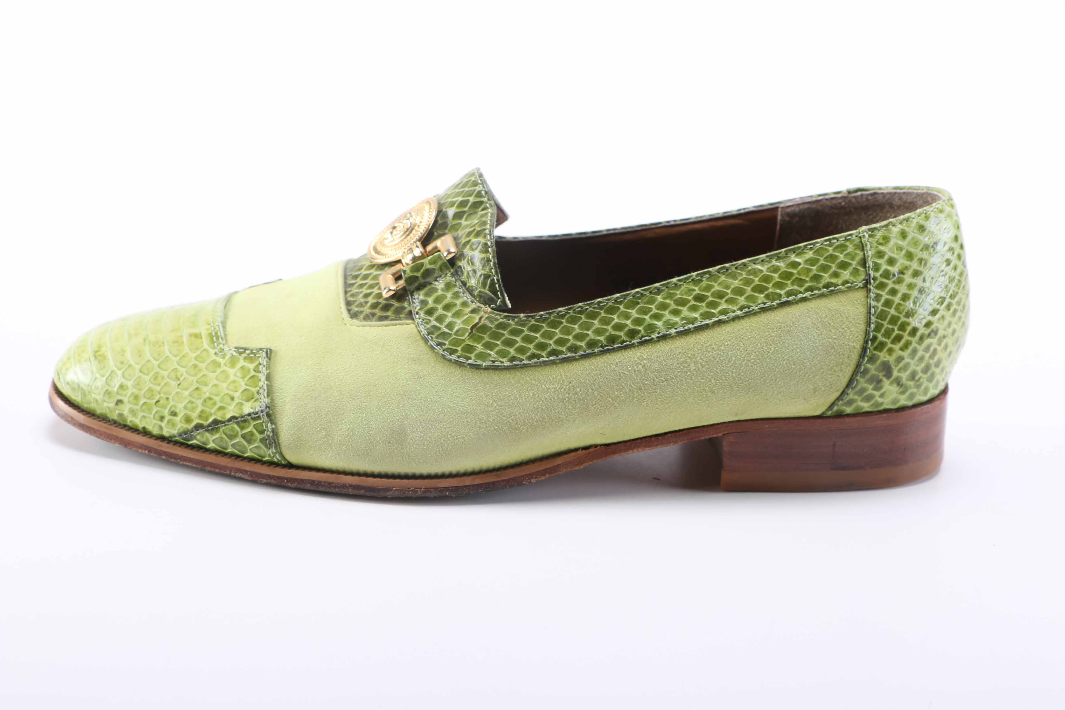 Men's Green Snakeskin Loafers