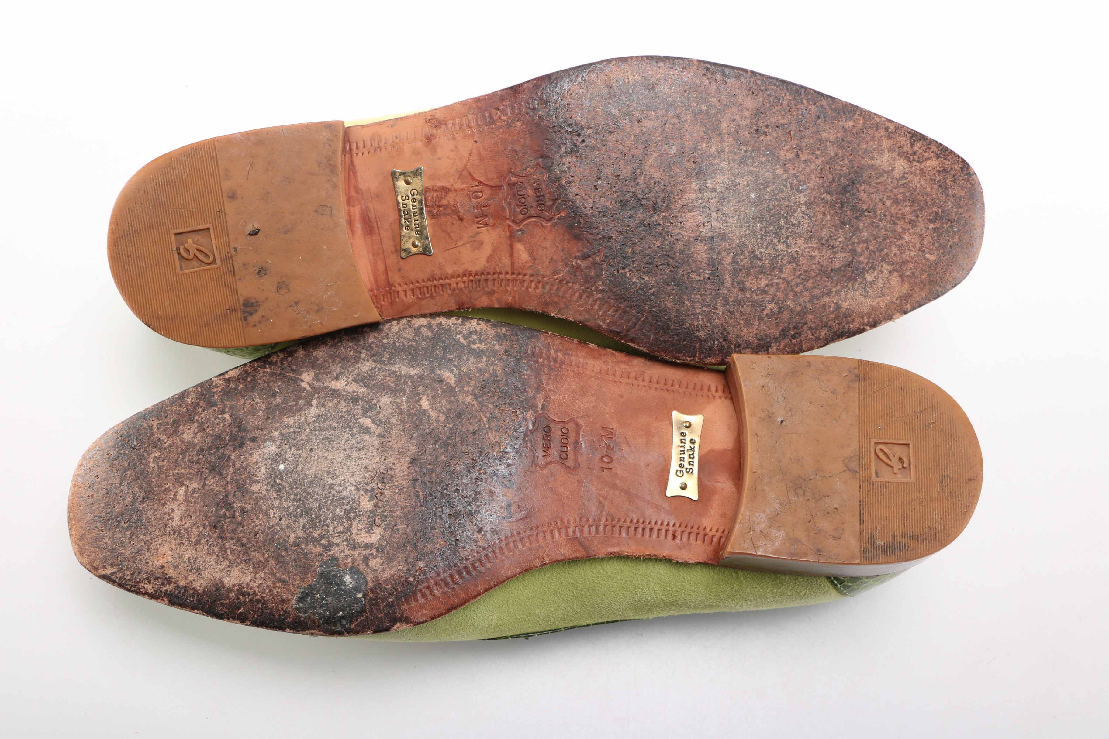 Men's Green Snakeskin Loafers