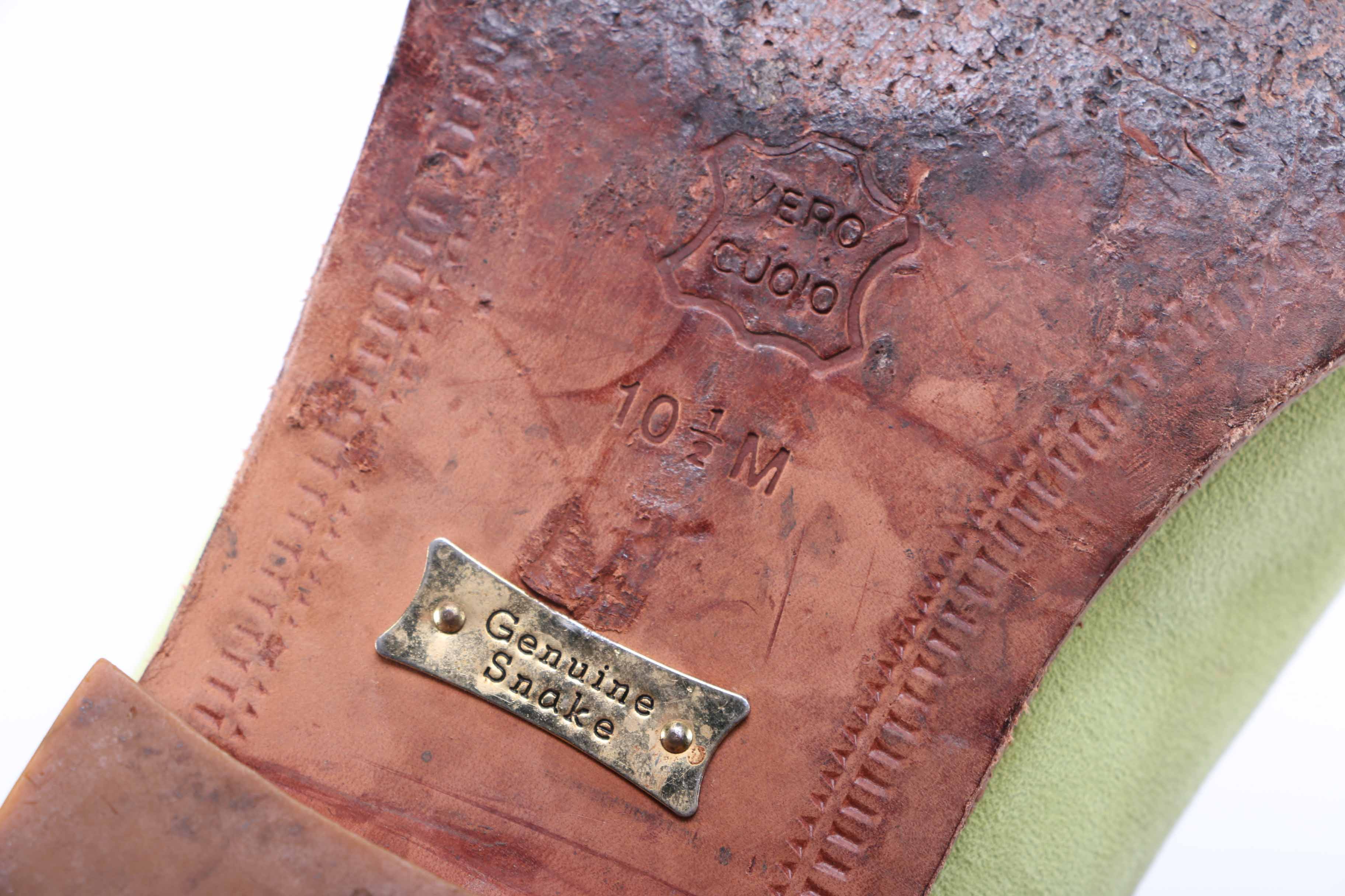 Men's Green Snakeskin Loafers