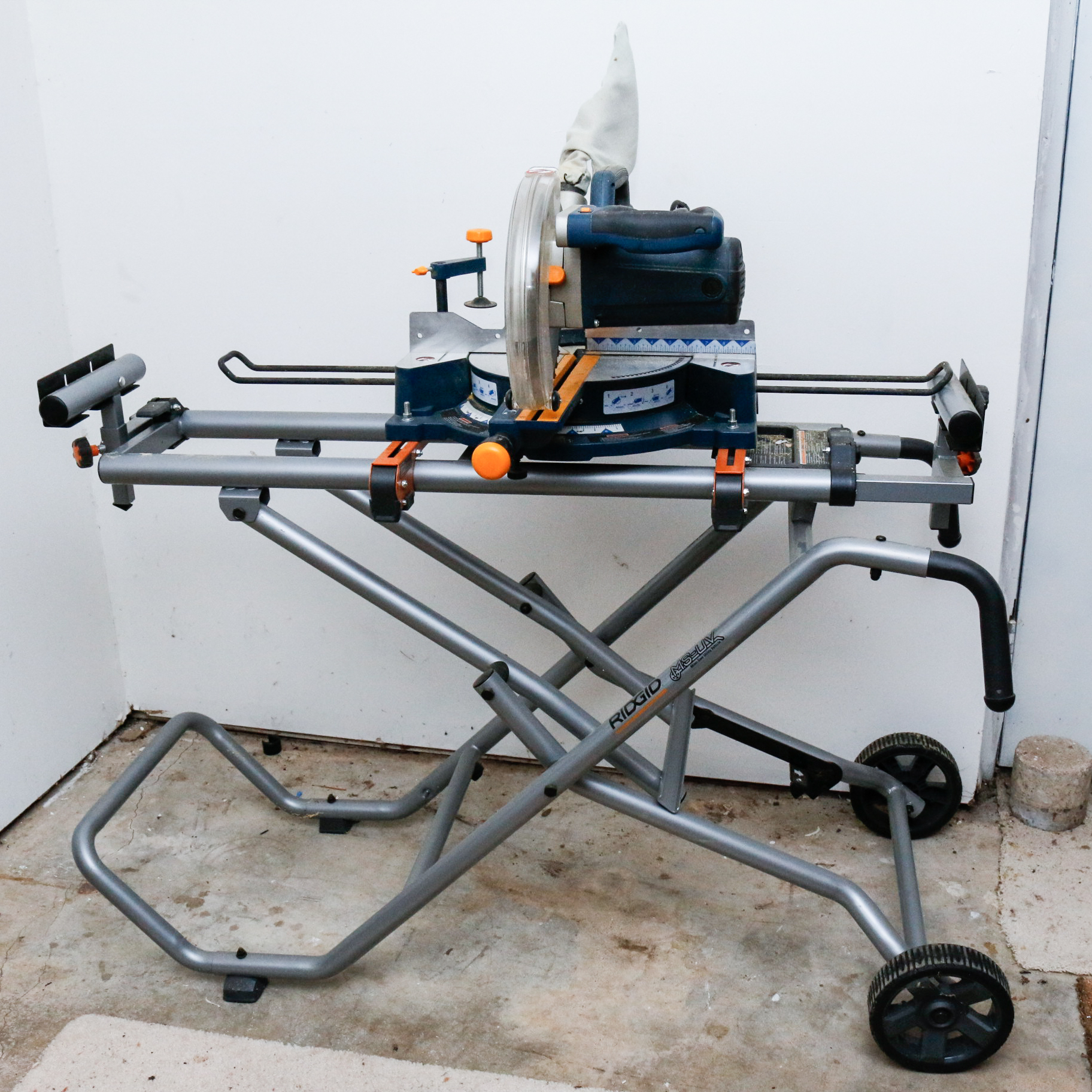 Ryobi Miter Saw with Ridgid Adjustable Stand