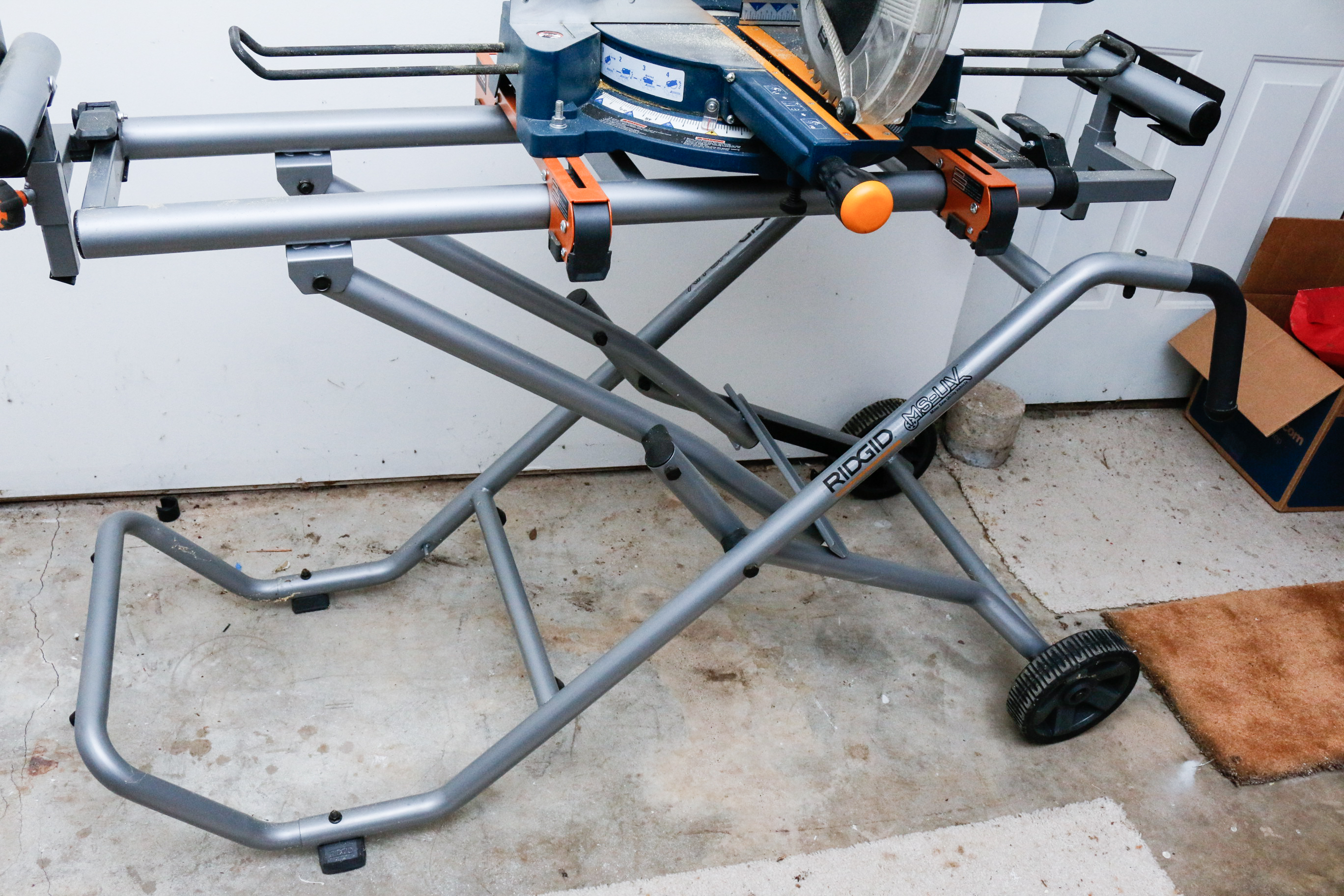 Ryobi Miter Saw with Ridgid Adjustable Stand