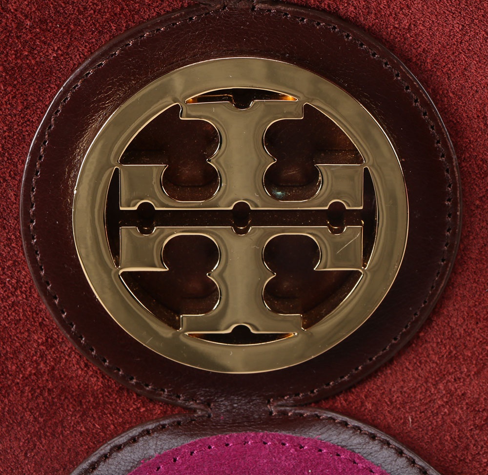 Tory Burch Suede and Leather Clutch