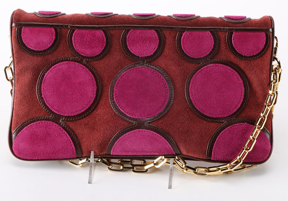 Tory Burch Suede and Leather Clutch