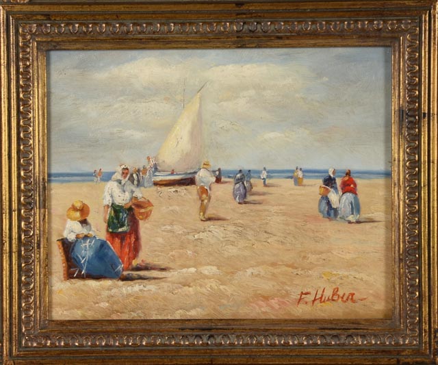 F. Huber Original Oil Painting on Canvas