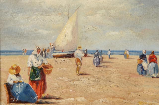 F. Huber Original Oil Painting on Canvas