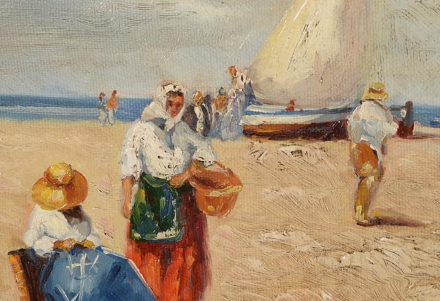 F. Huber Original Oil Painting on Canvas