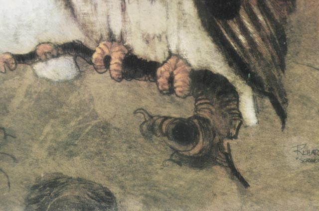 Offset Lithographic Reproduction after 1972 Richard Hinger Illustration "Screech Owl"