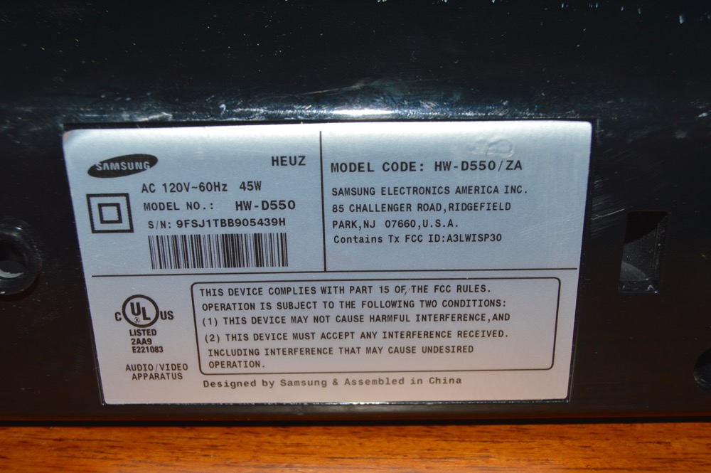 Samsung Flat Screen Television and Samsung Sound Board