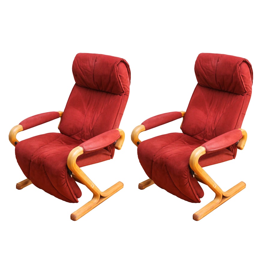 Pair of Scandinavian Style Reclining Arm Chairs