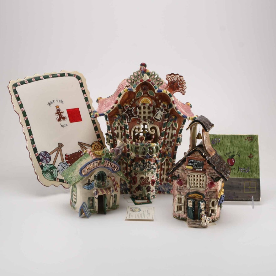 Handcrafted Clayworks Houses by Heather Goldminc