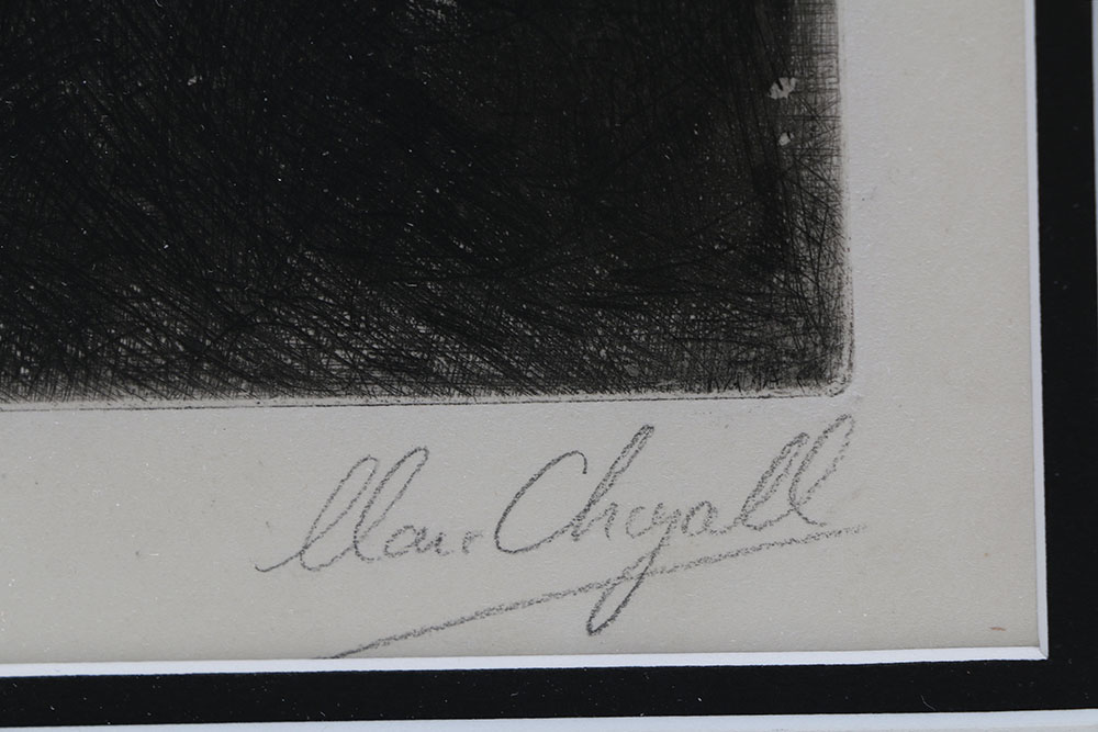 Marc Chagall Etching "The Two Parrots, The King, and The Son"