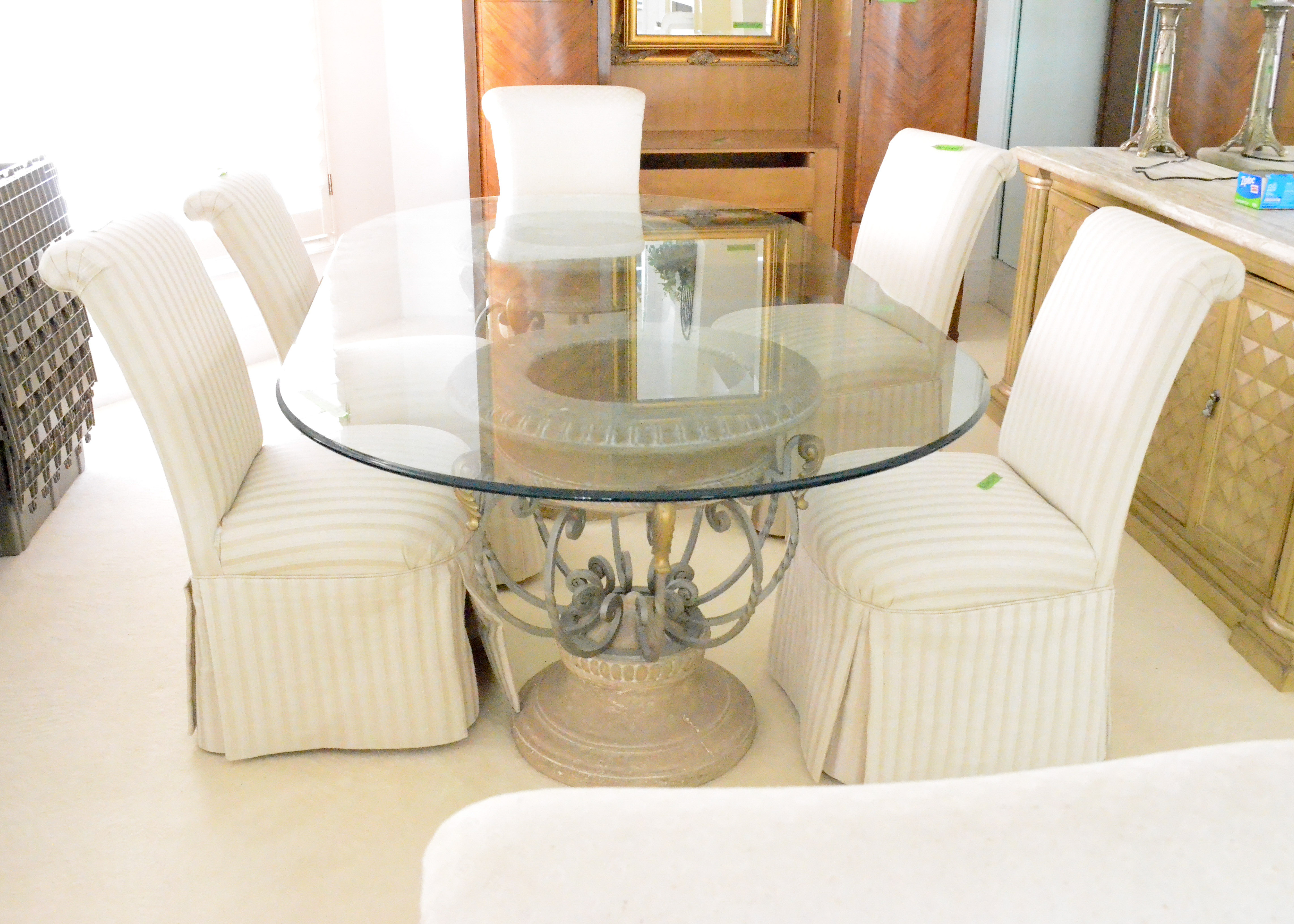 Contemporary Dining Table and Six Chairs