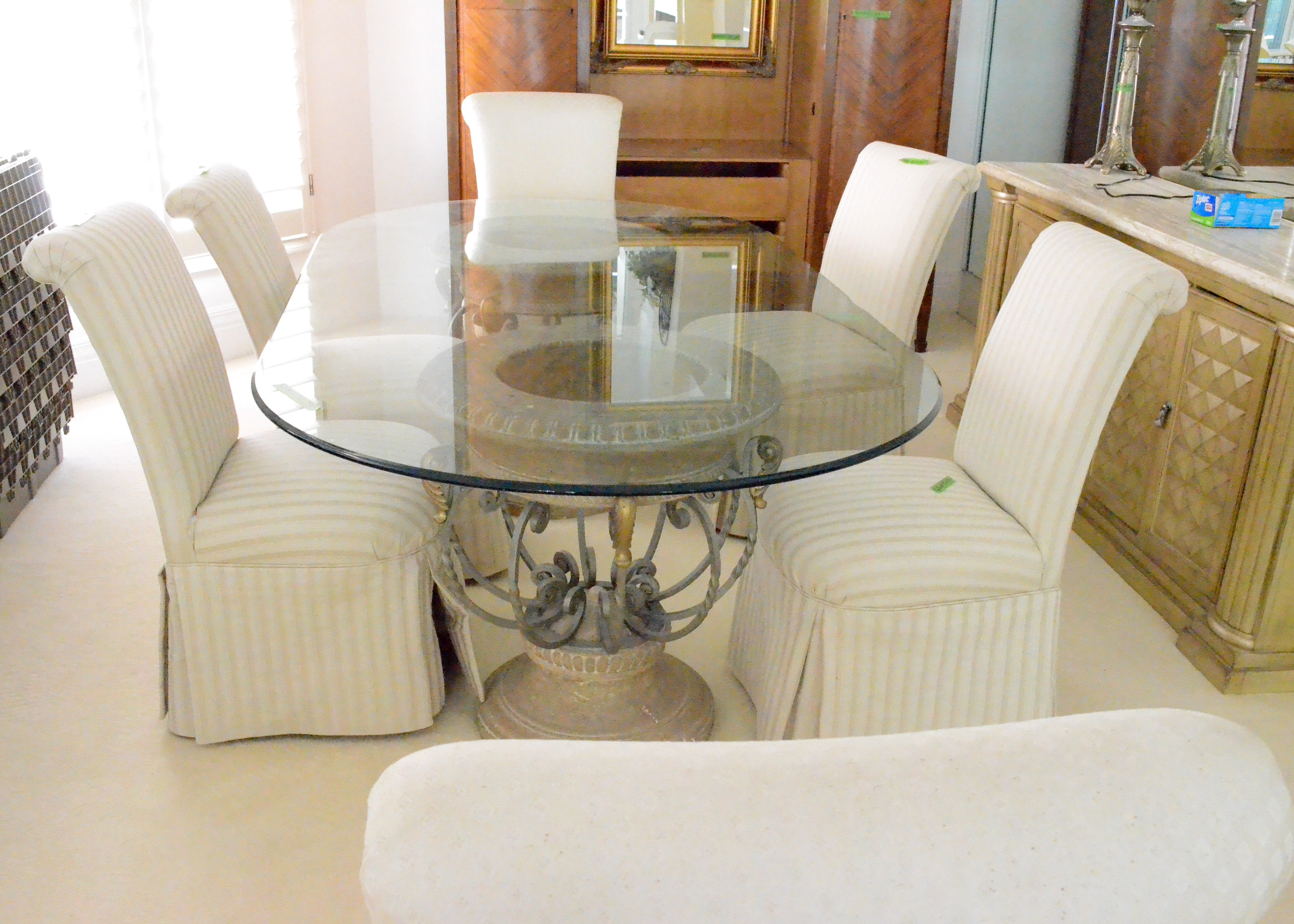 Contemporary Dining Table and Six Chairs