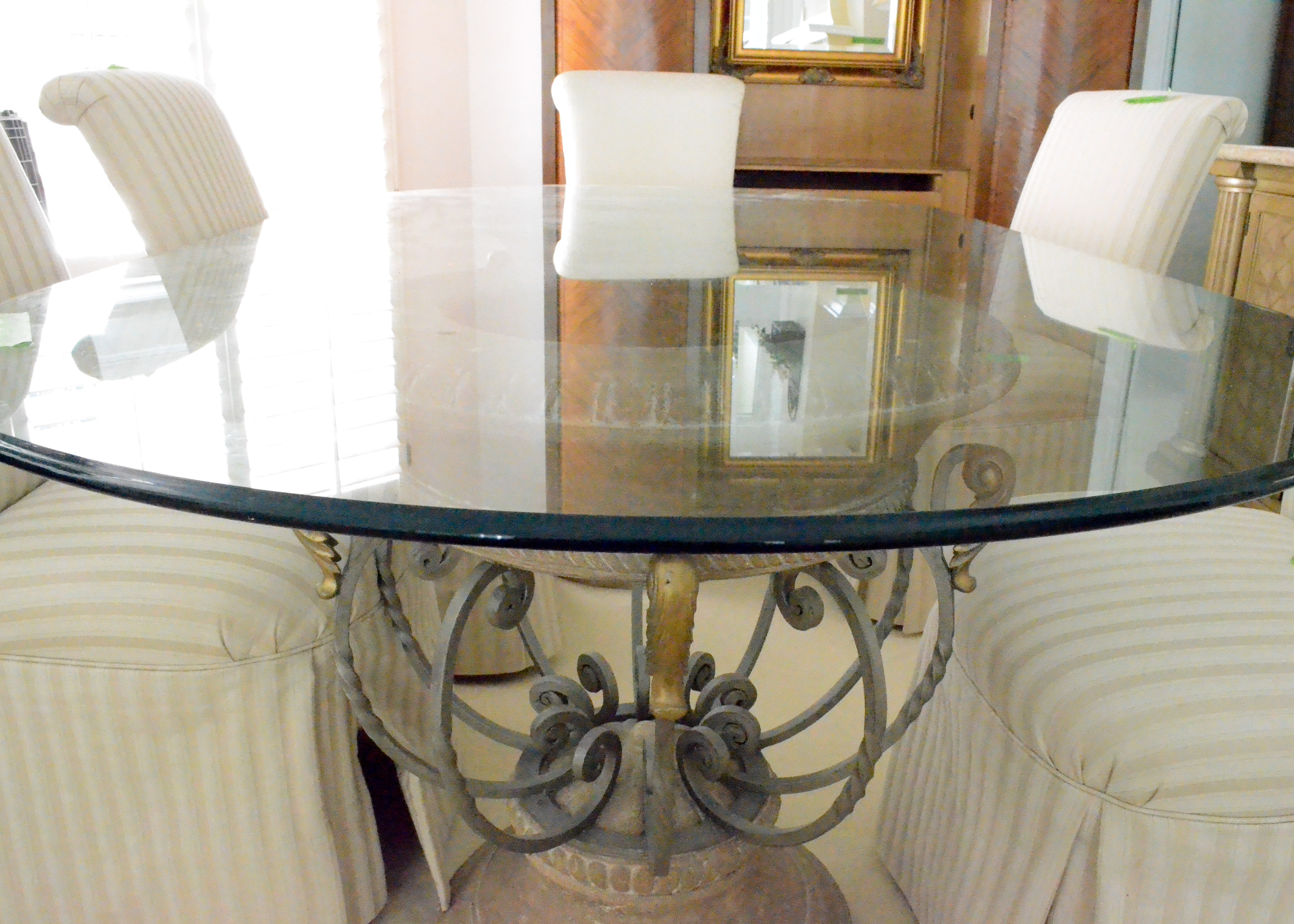 Contemporary Dining Table and Six Chairs