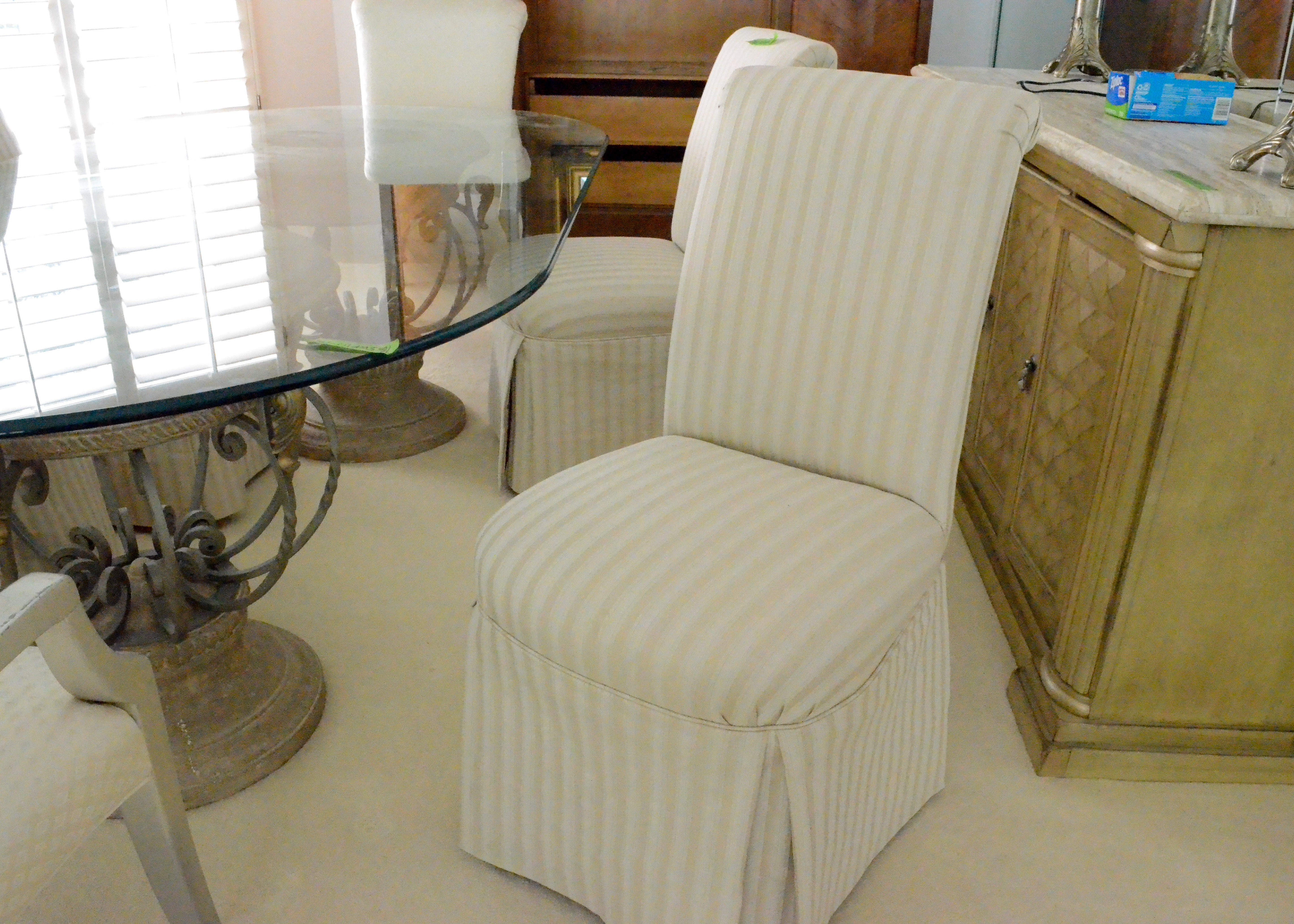 Contemporary Dining Table and Six Chairs