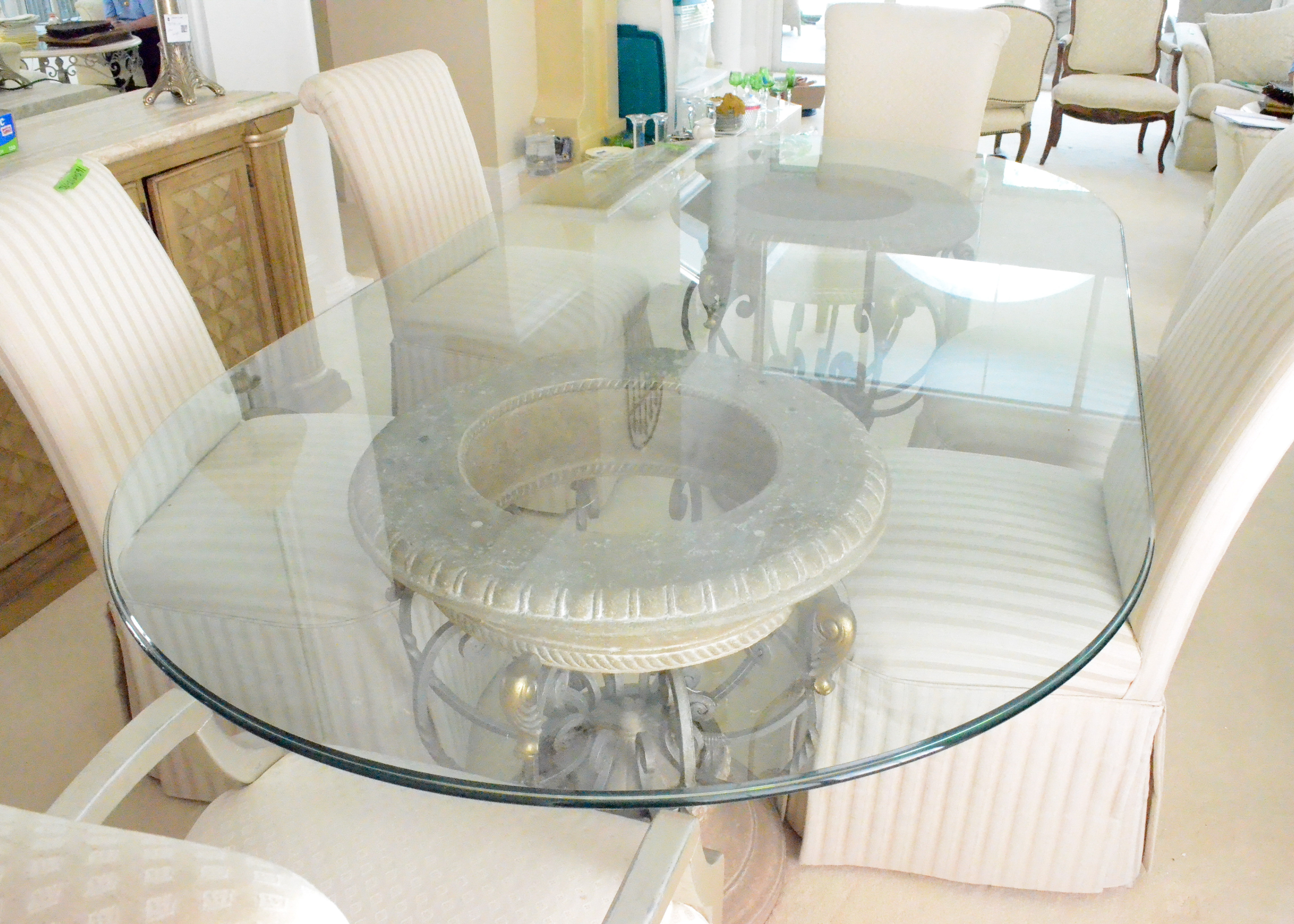 Contemporary Dining Table and Six Chairs