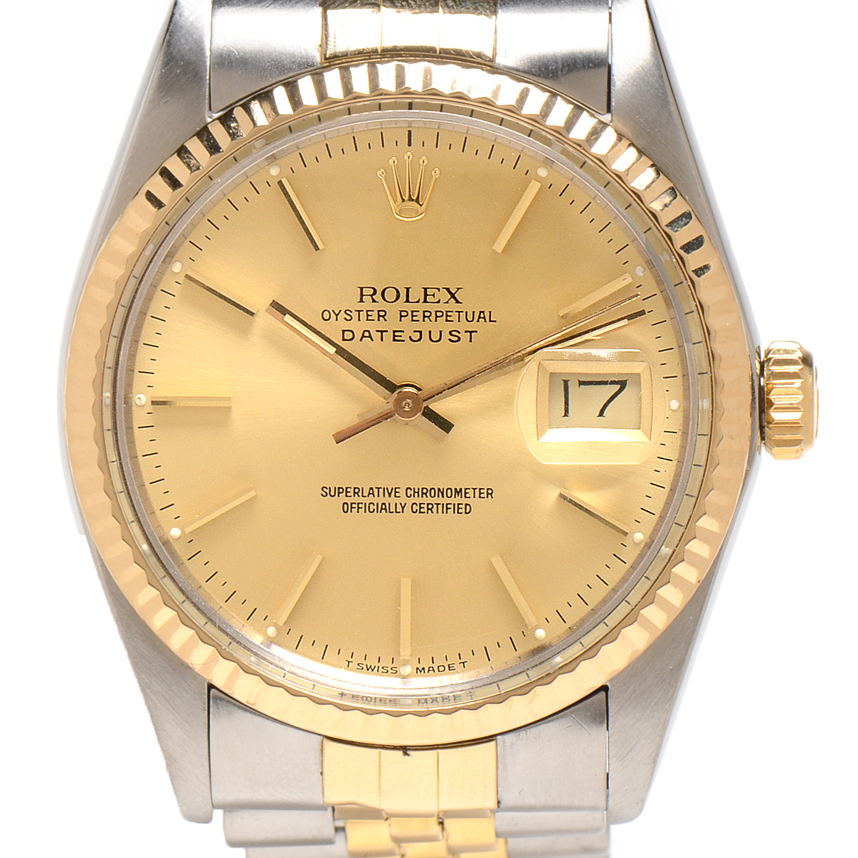 Men's Rolex Perpetual Datejust 36mm 18K Gold and Steel Champagne Index Automatic Watch