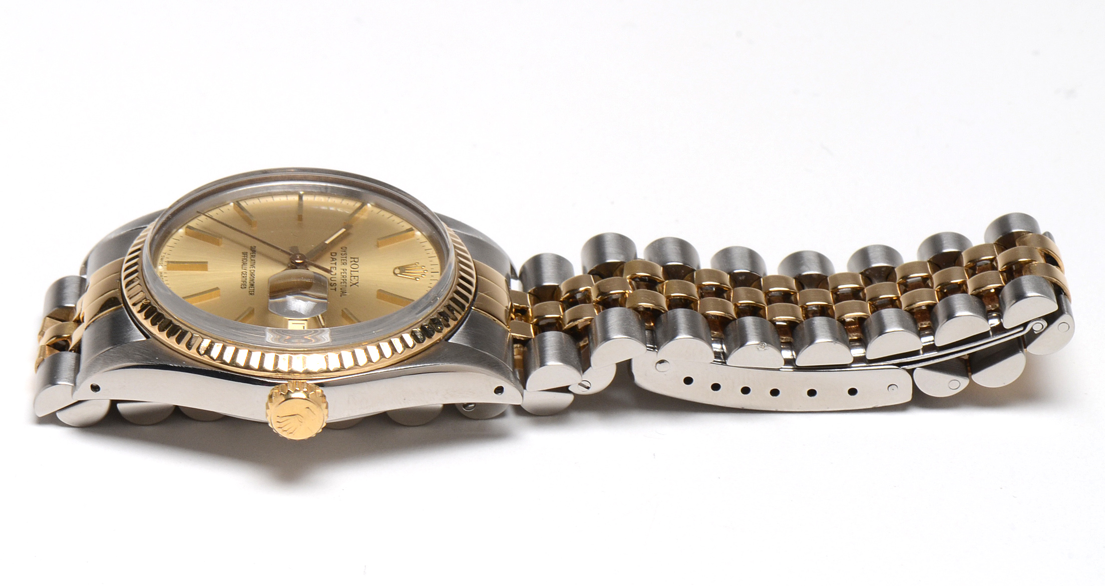 Men's Rolex Perpetual Datejust 36mm 18K Gold and Steel Champagne Index Automatic Watch