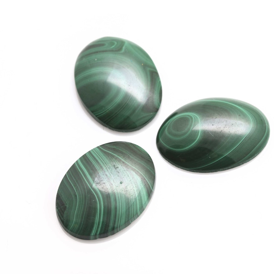 Loose Oval Malachite Cabochons