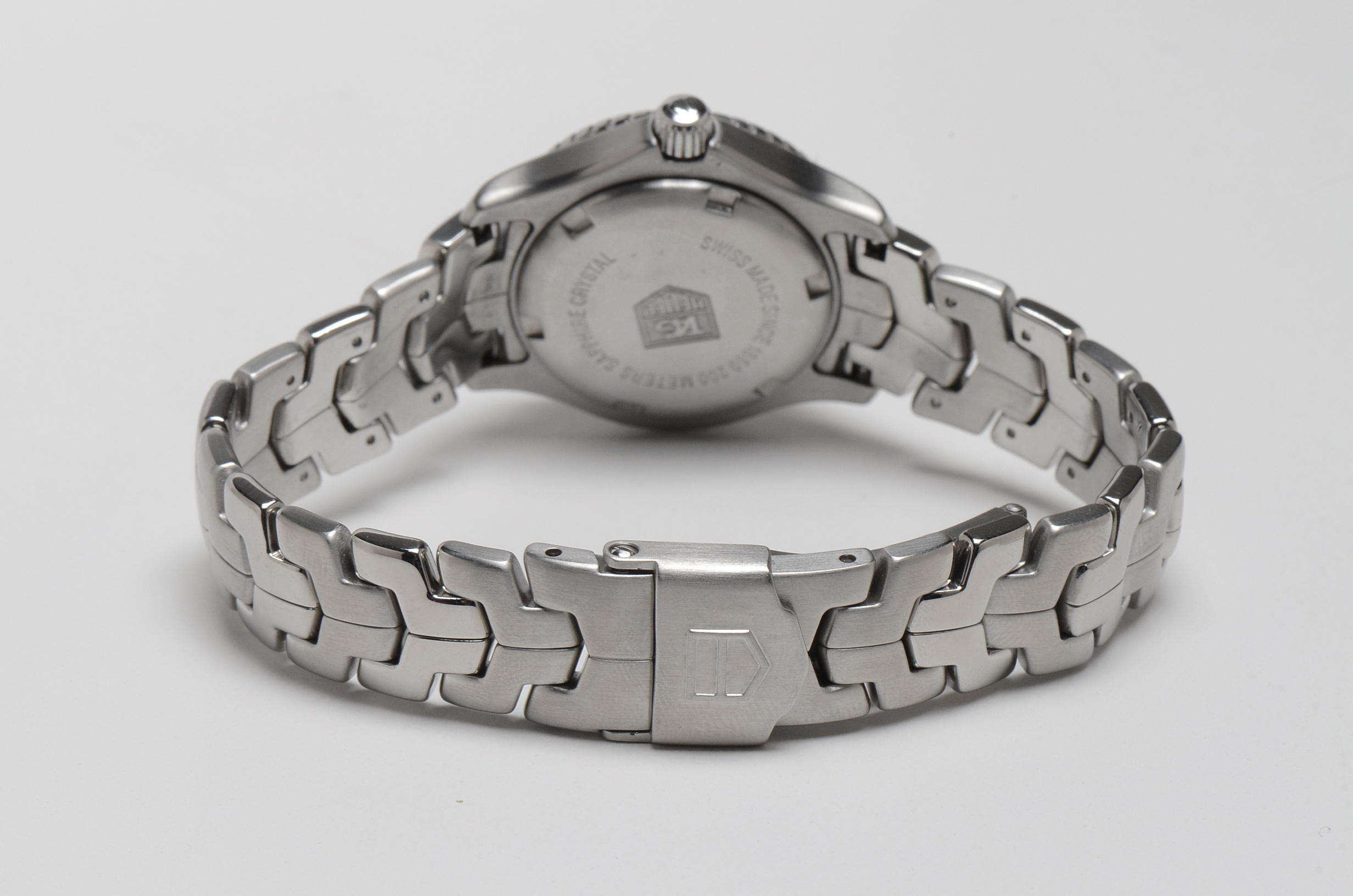 Women's Tag Heuer Link Factory Pink Mother of Pearl Diamond Dial Stainless Steel Quartz Watch