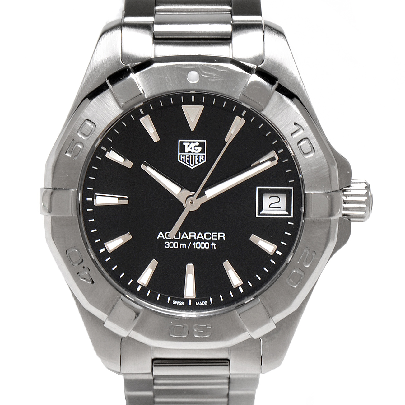 Women's Tag Heuer Aquaracer 300m Stainless Steel Mid-Size Black 32mm Quartz Watch