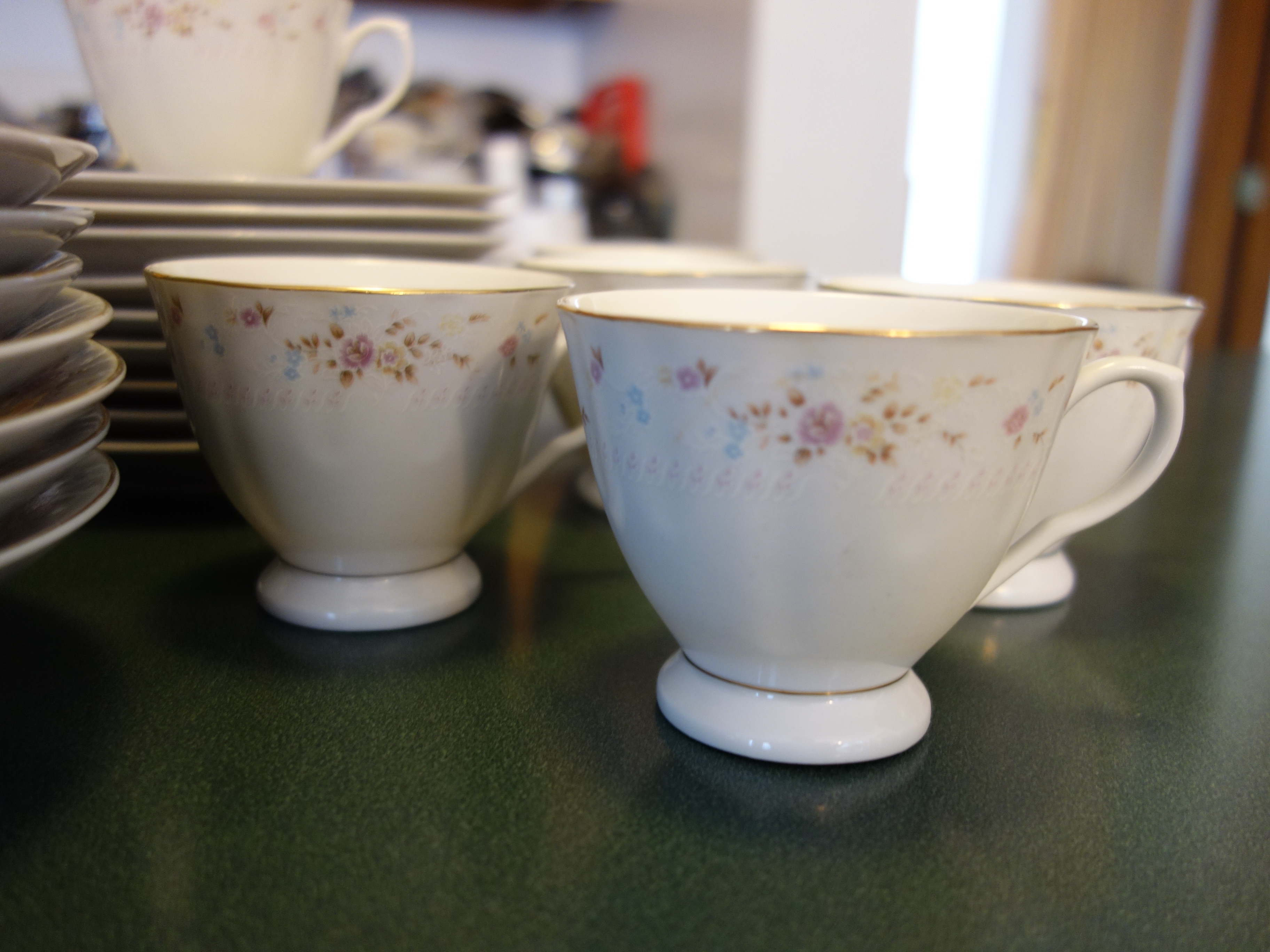 Vintage Pink and Blue Floral China Set