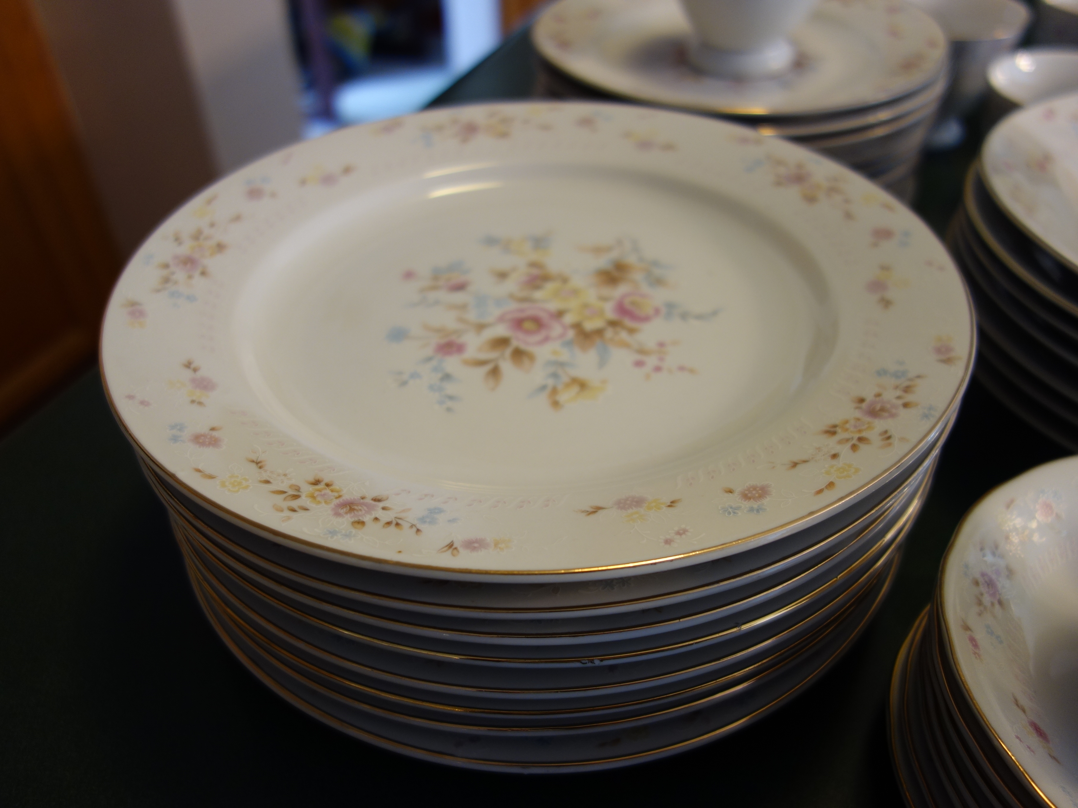 Vintage Pink and Blue Floral China Set
