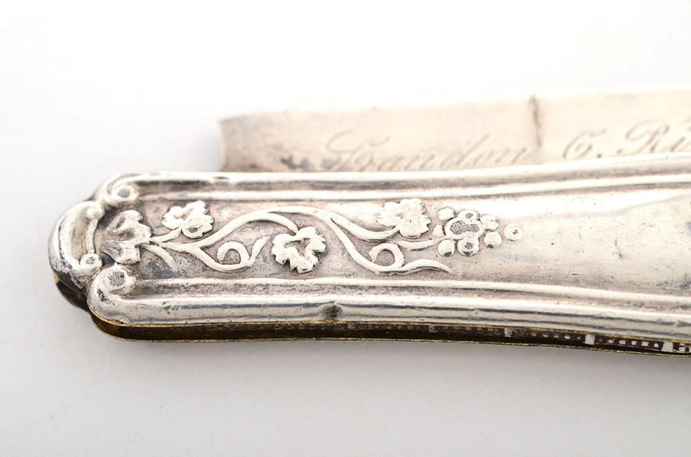 Antique Sterling Silver Single Blade Pocket Knife