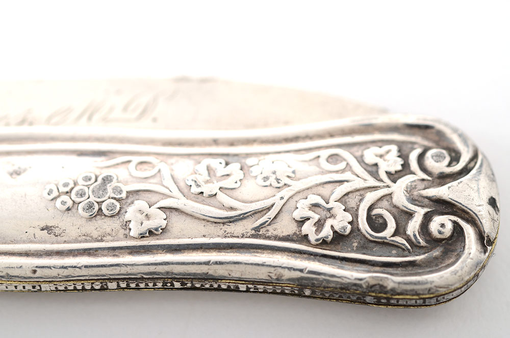 Antique Sterling Silver Single Blade Pocket Knife