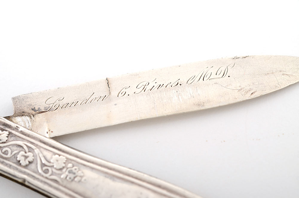 Antique Sterling Silver Single Blade Pocket Knife