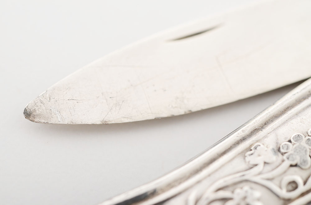 Antique Sterling Silver Single Blade Pocket Knife