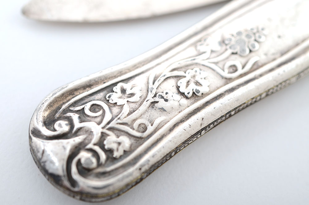Antique Sterling Silver Single Blade Pocket Knife
