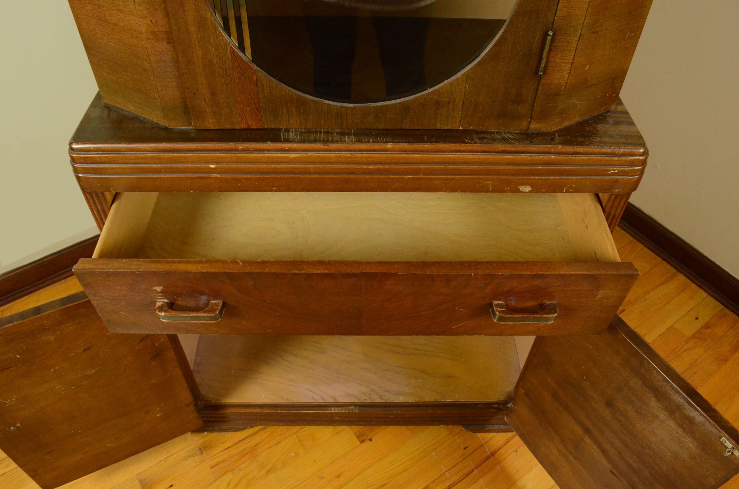 Circa 1930s Art Deco China Cabinet