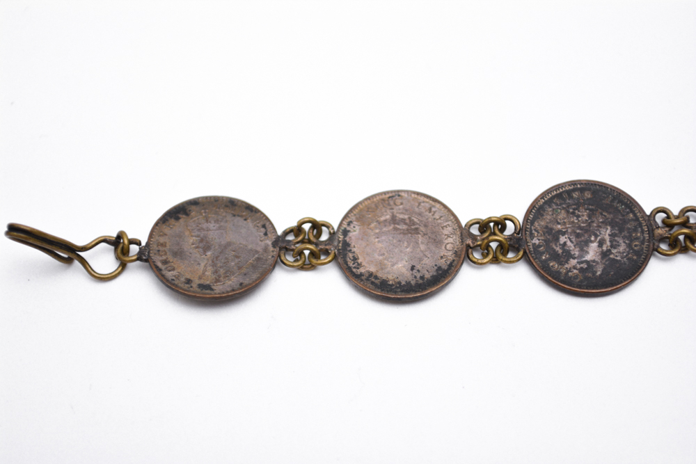 Vintage British India Coin Bracelet
