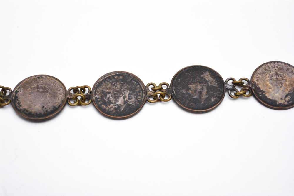 Vintage British India Coin Bracelet