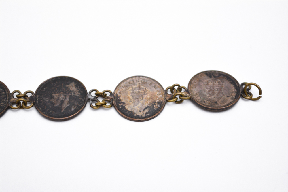 Vintage British India Coin Bracelet
