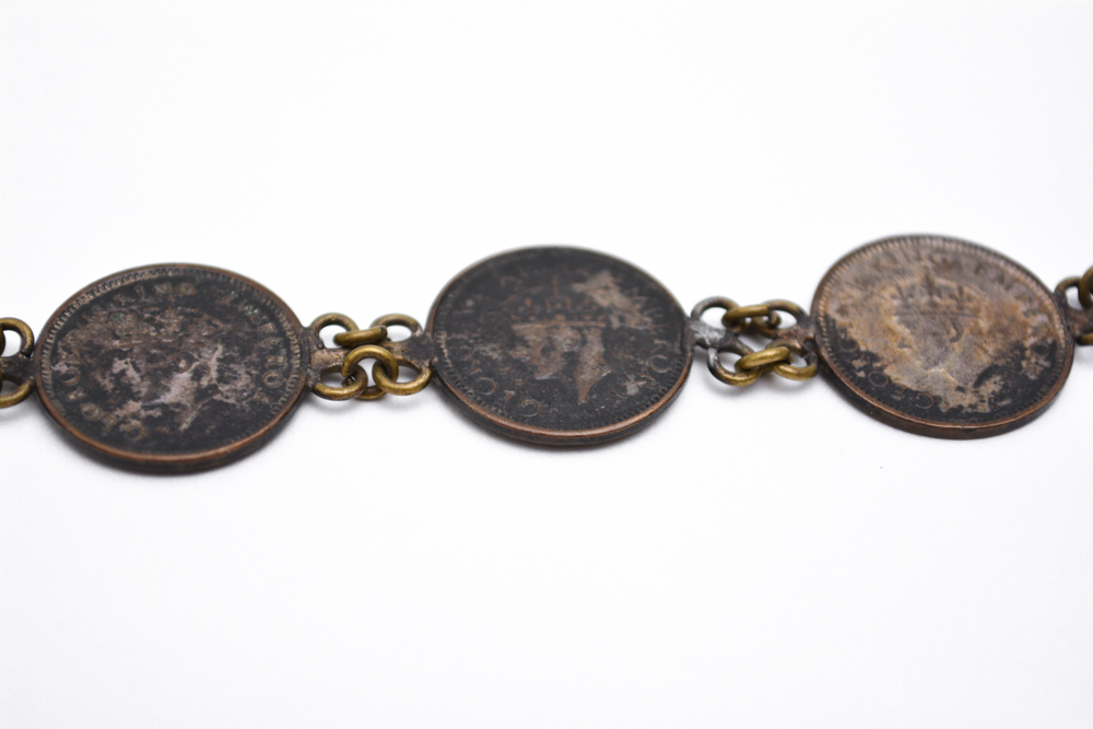 Vintage British India Coin Bracelet