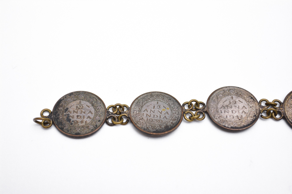Vintage British India Coin Bracelet