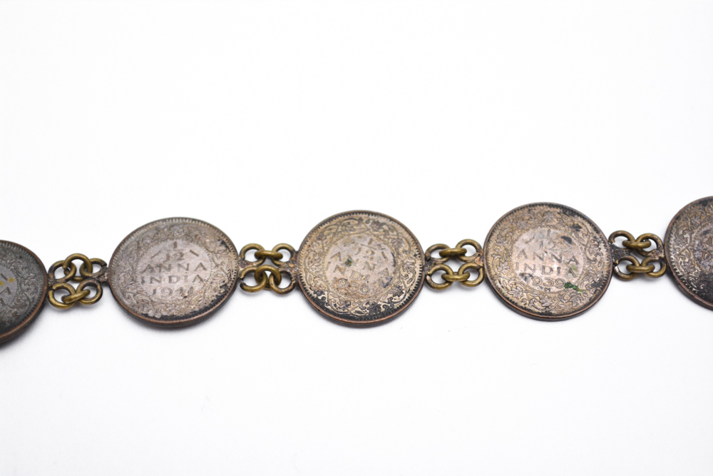 Vintage British India Coin Bracelet